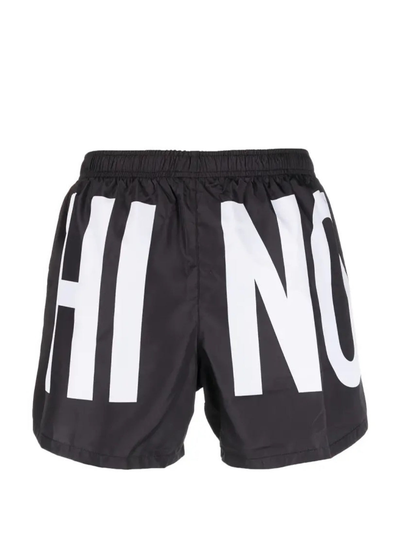 Moschino Maxi Logo Bedrukte Zwarte Zwemshorts