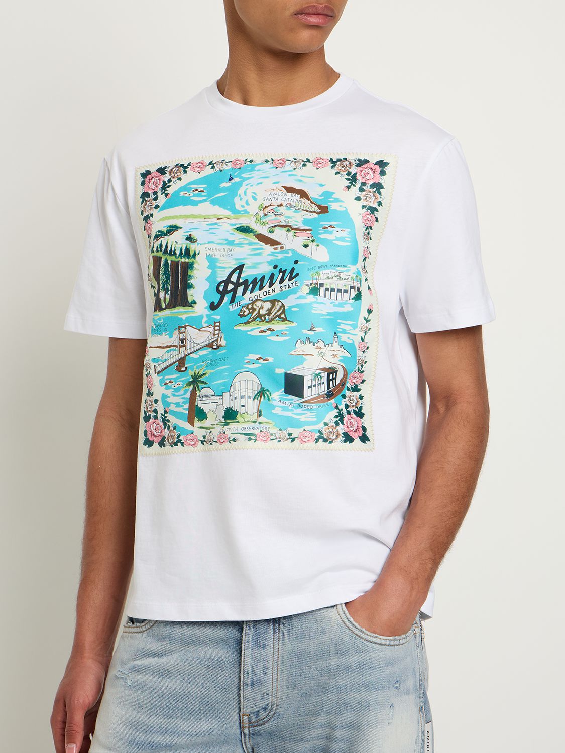 Amiri California Hawaiiaans T-shirt in het wit