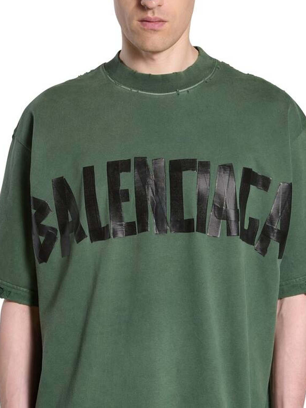Balenciaga Taped Logo T-Shirt in Green