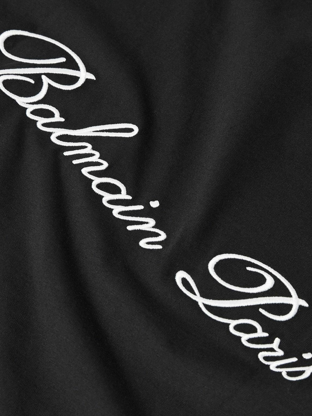 Balmain-logo geborduurd losvallend T-shirt in zwart