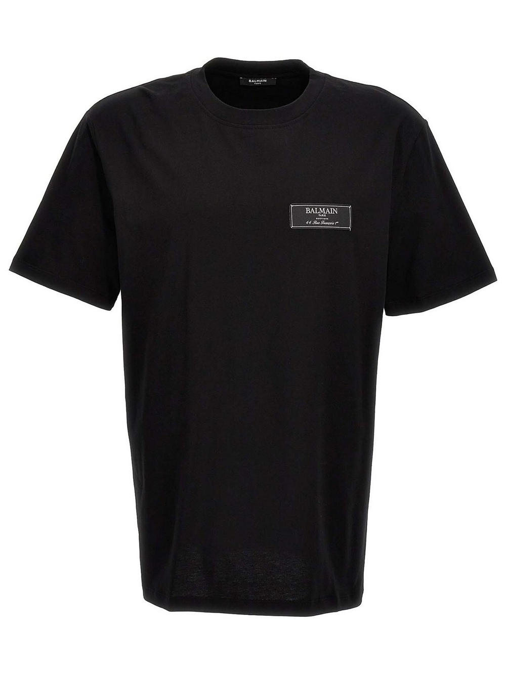 Balmain Logo Patch T-shirt in zwart