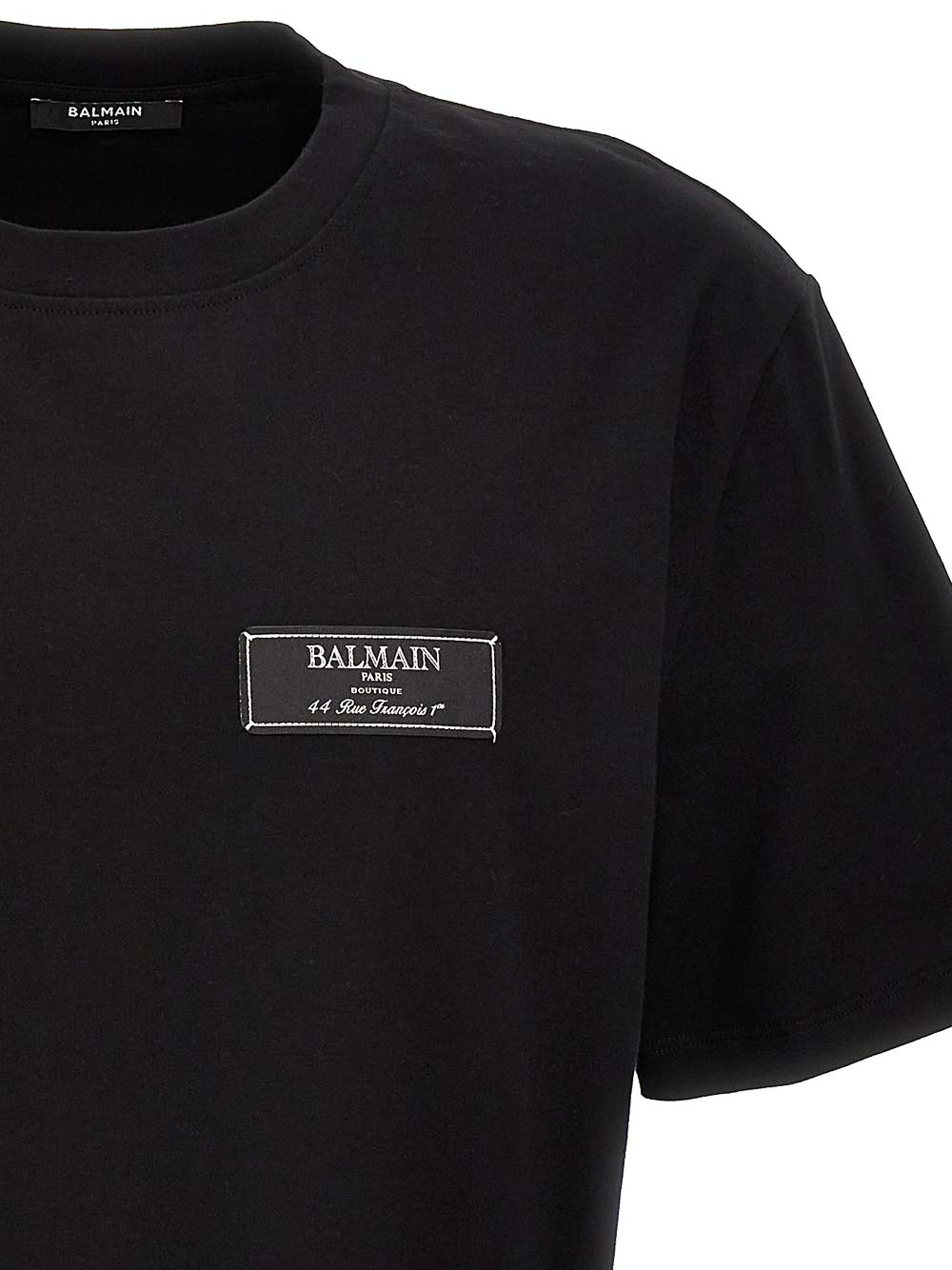 Balmain Logo Patch T-shirt in zwart