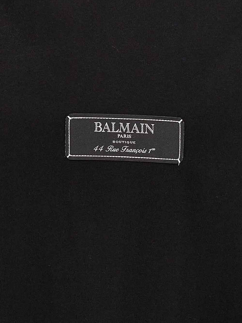 Balmain Logo Patch T-shirt in zwart