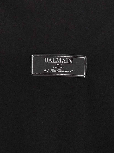 Balmain Logo Patch T-shirt in zwart