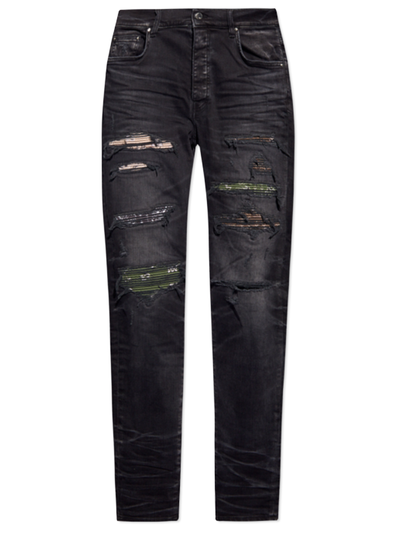 Amiri Bandana Camo Thrasher Jeans in Vervaagd Zwart