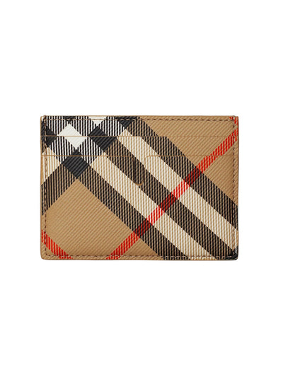 Burberry Check Card Case in Sand