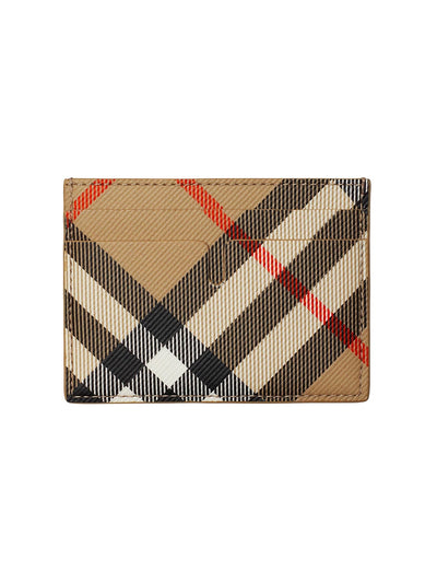 Burberry Check Card Case in Sand