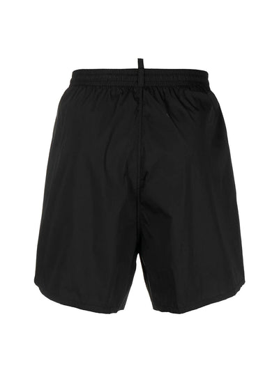 Dsquared2 zwemshort met esdoornbladlogoprint in zwart 