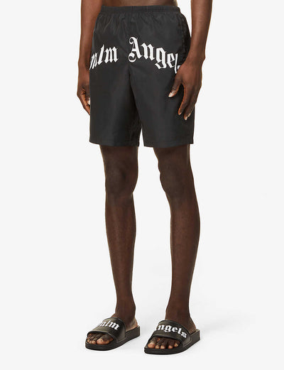 Palm Angels Curved Logo zwemshort in zwart