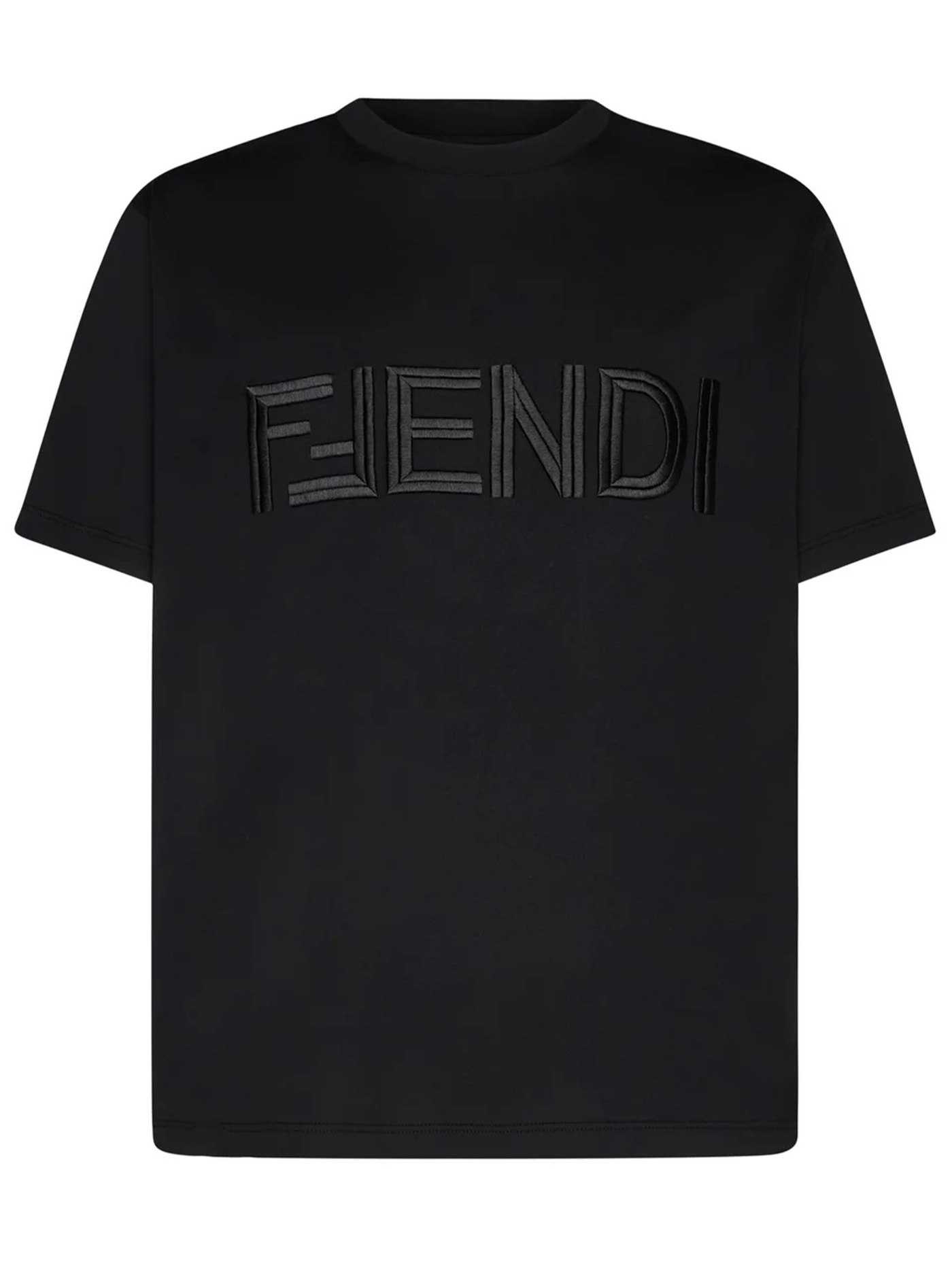 Fendi geborduurd FF Fendi logo T-shirt in zwart