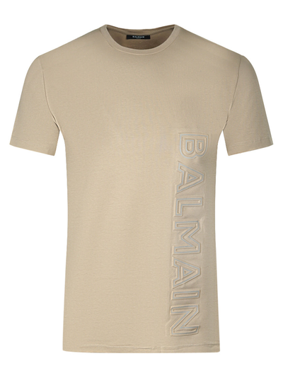 Balmain verticaal reliëflogo T-shirt in bruin