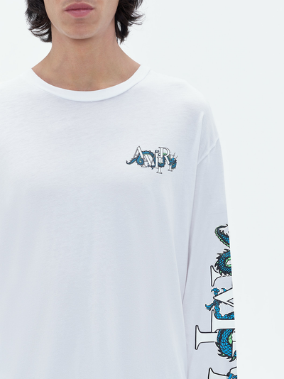 Amiri CNY Dragon Printed Long Sleeve T-Shirt in White