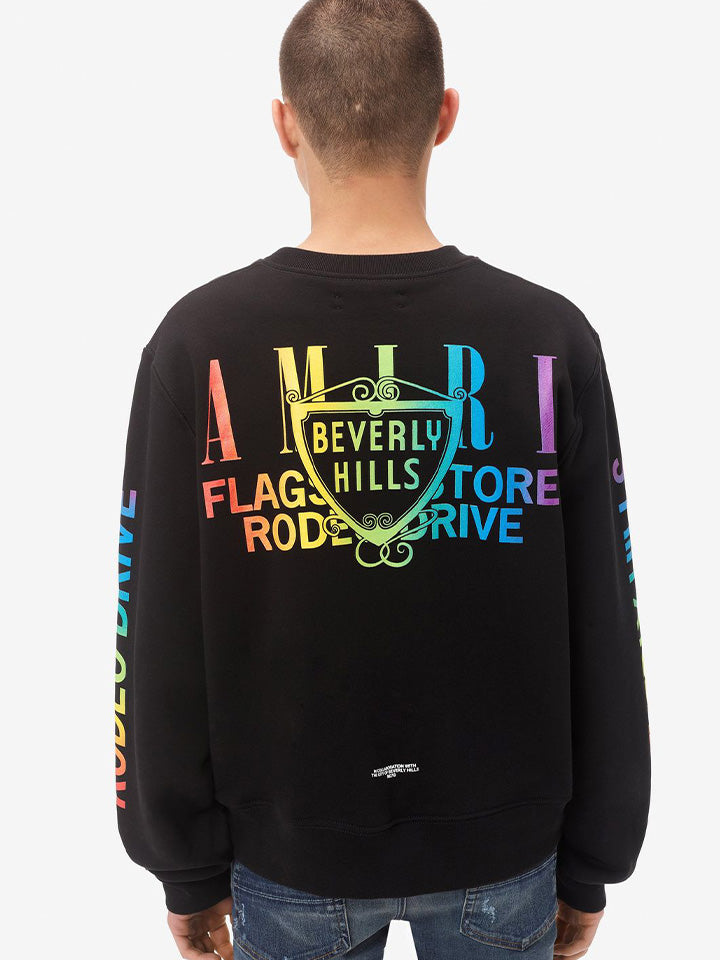 Amiri Exclusive Beverly Hills Printed Sweatshirt in Black