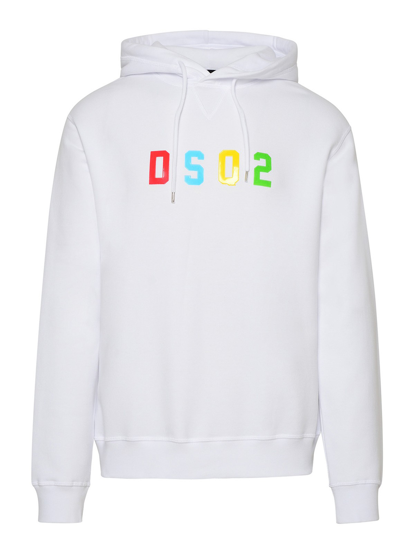 Dsquared2 Multicoloured DSQ2 Logo Witte Hoodie