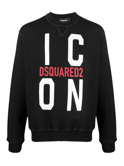 Dsquared2 Big Icon Sweatshirt met bedrukt logo in zwart
