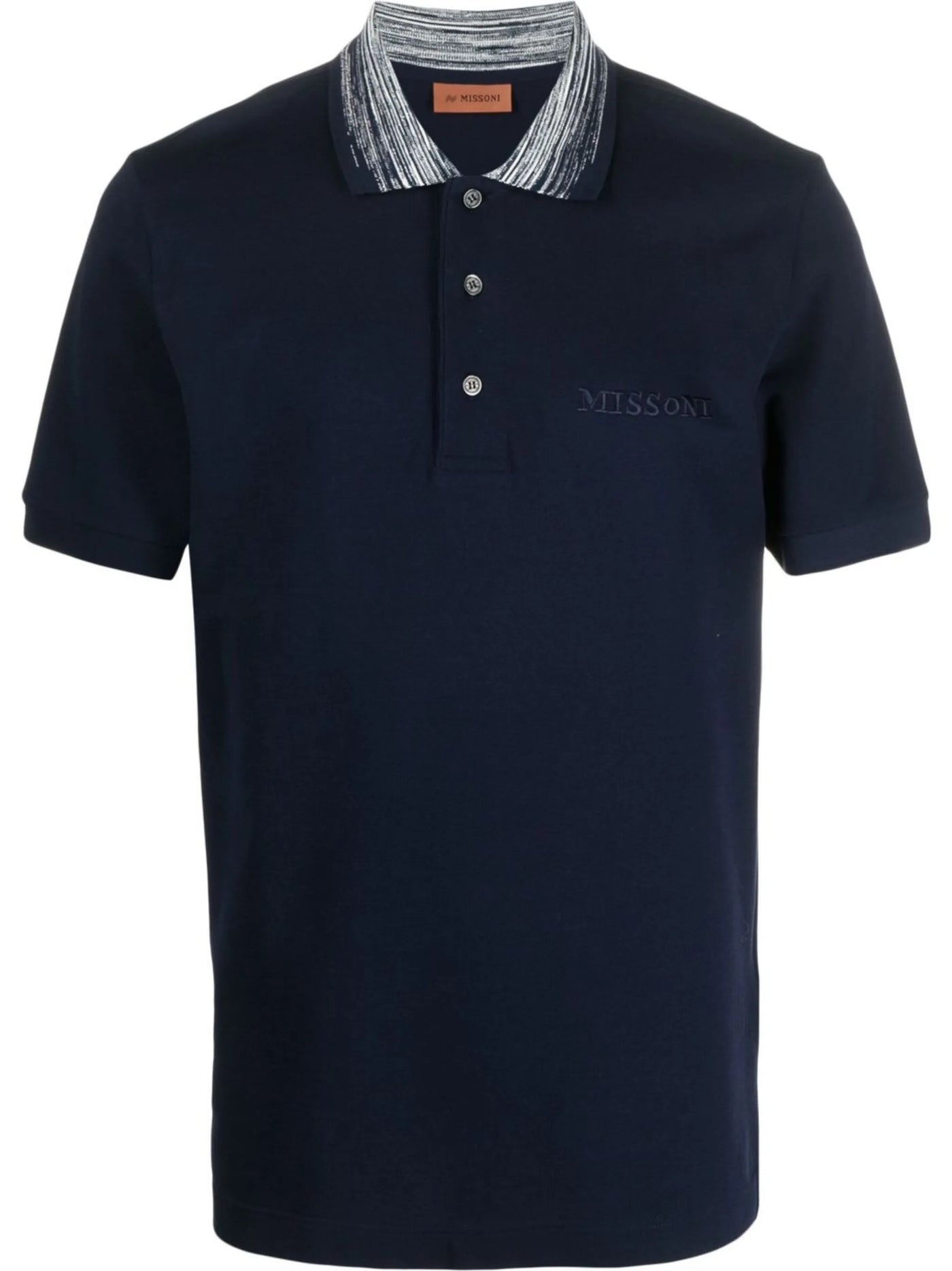 Missoni gestreept poloshirt met kraag in marineblauw