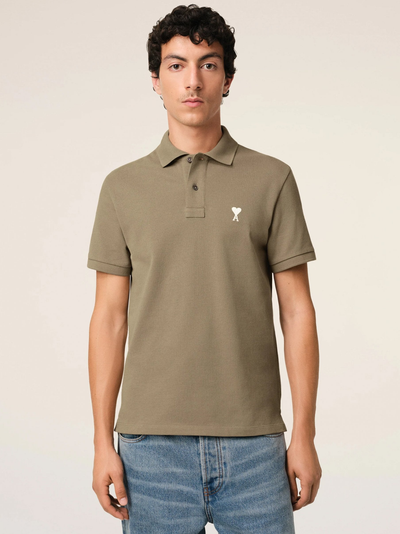 AMI Paris 'Ami De Coeur' poloshirt in groen