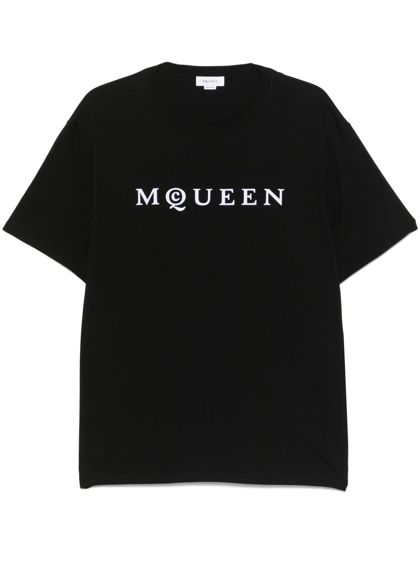 Alexander McQueen Flocked Logo T-shirt in zwart