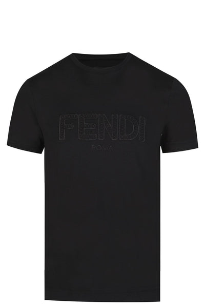 Fendi Zig-Zag Logo T-shirt in Zwart