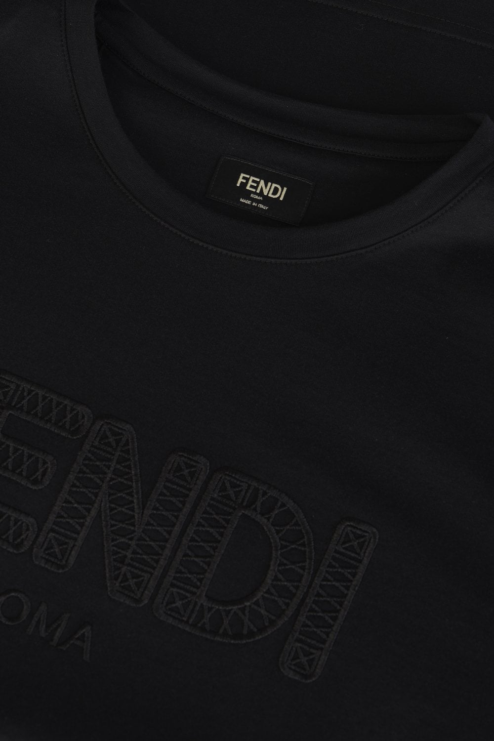Fendi Zig-Zag Logo T-shirt in Zwart