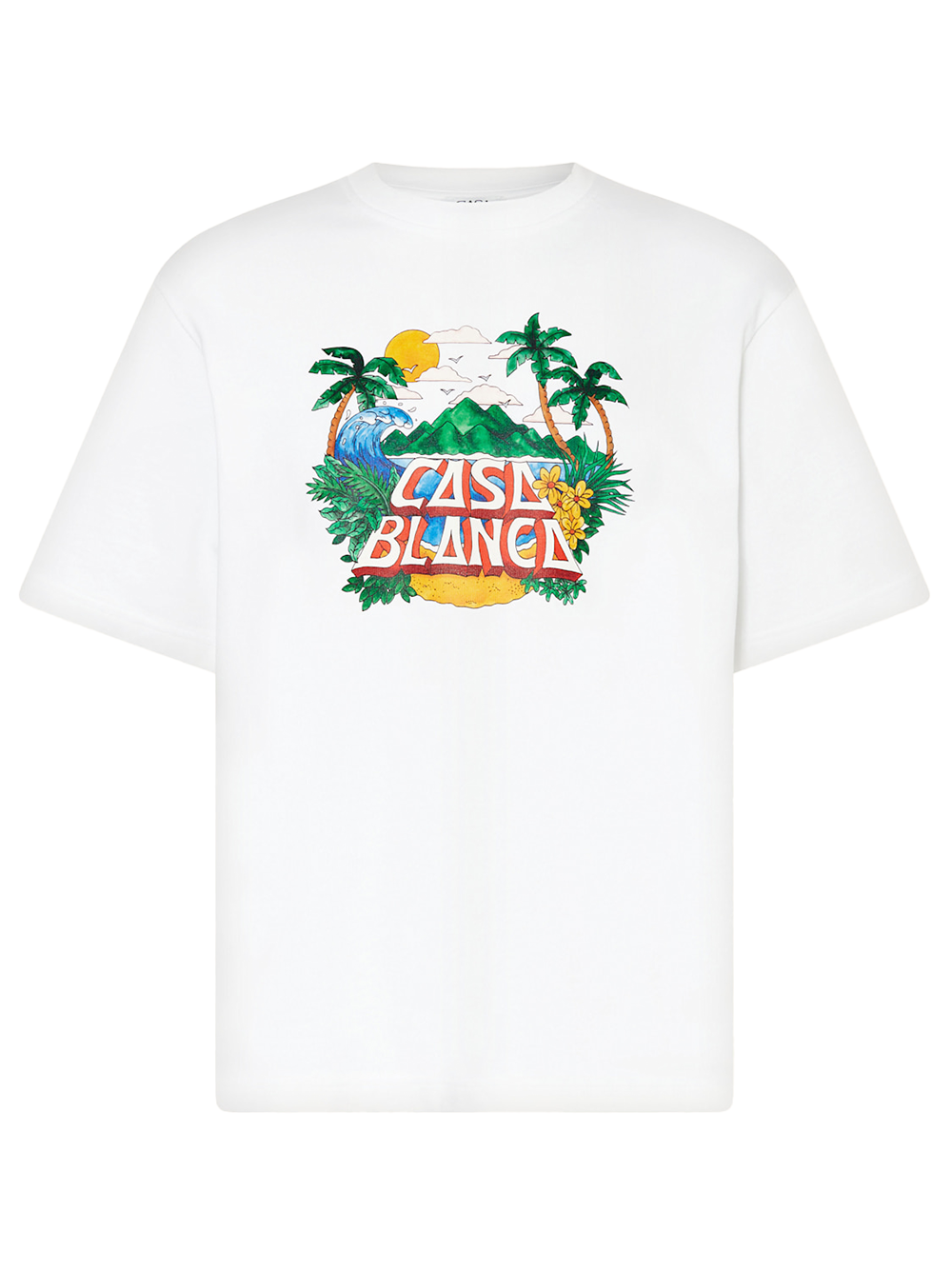 Casablanca Casa Beach Wave Printed Oversized T-Shirt in White