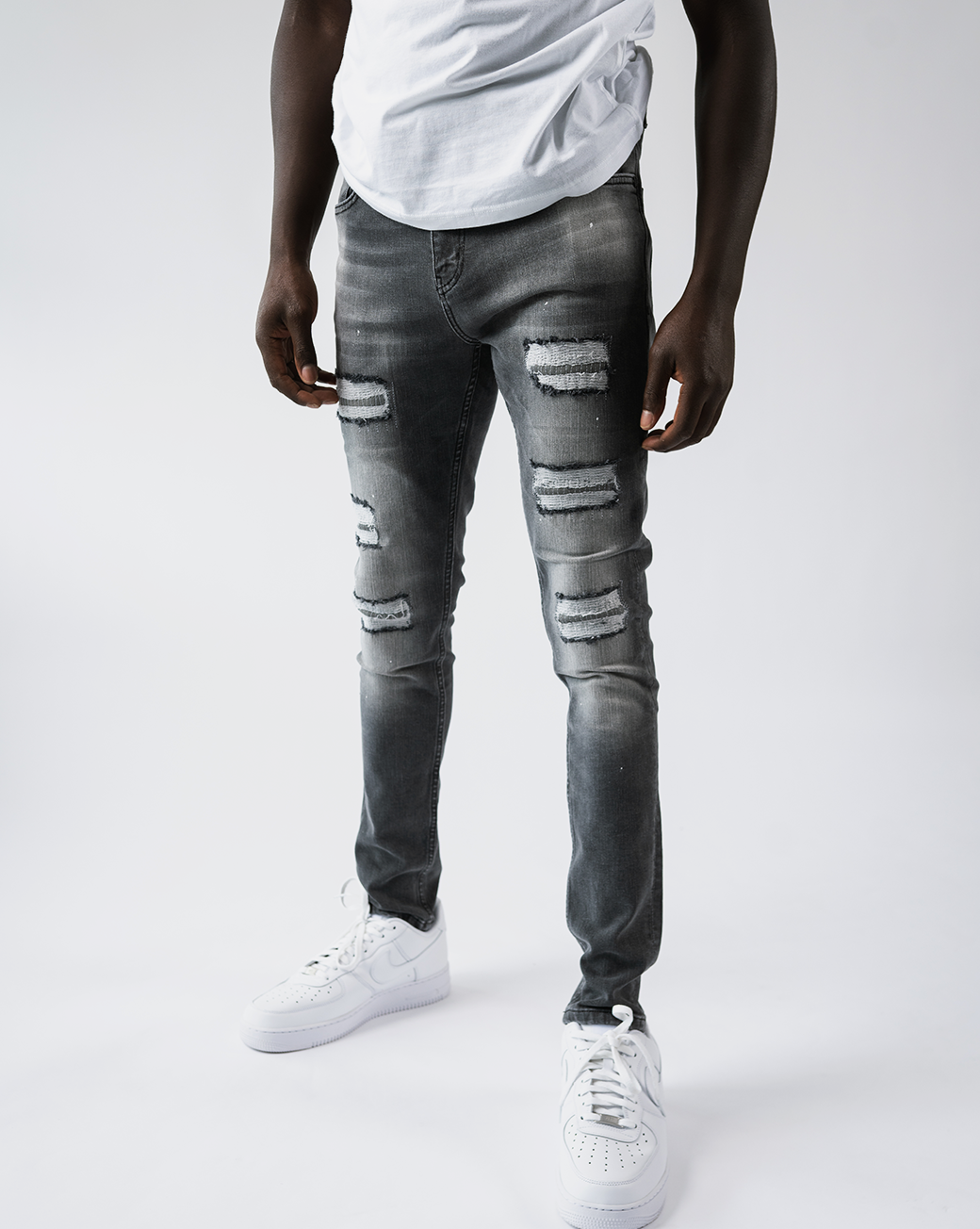 Magiri Douai gescheurde patch jeans in grijs