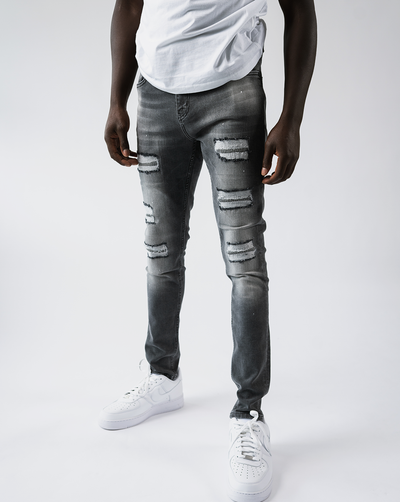 Magiri Douai gescheurde patch jeans in grijs