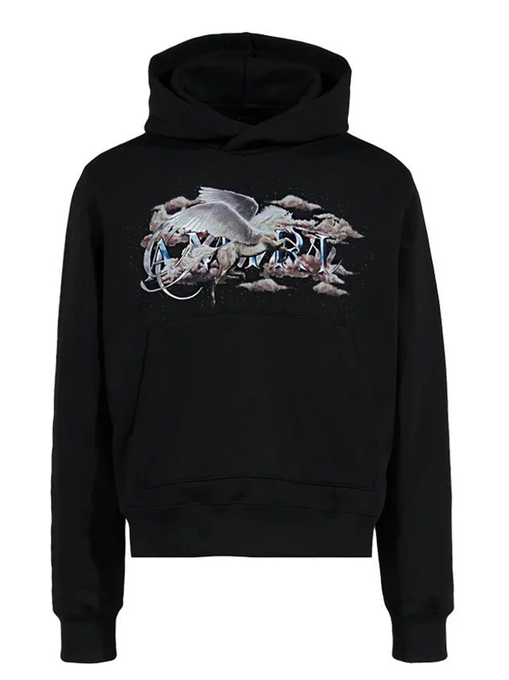 Amiri Pegasus Script Logo Hoodie in Zwart