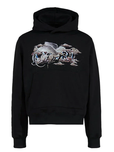 Amiri Pegasus Script Logo Hoodie in Zwart