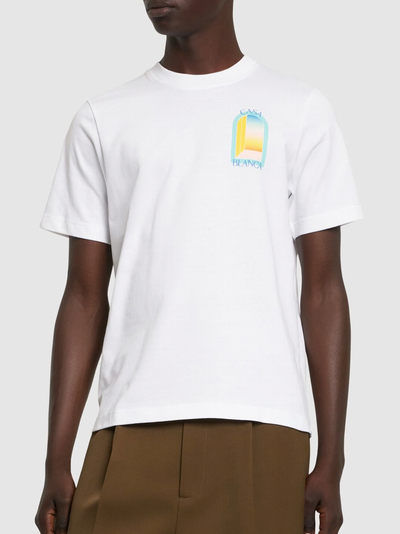 Casablanca L'Arche Colore bedrukt T-shirt in wit