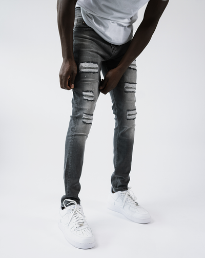 Magiri Douai gescheurde patch jeans in grijs