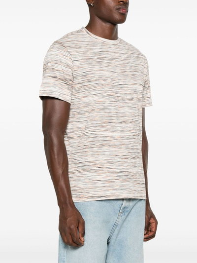 Missoni Slub Stripe Print T-shirt in oranje-wit