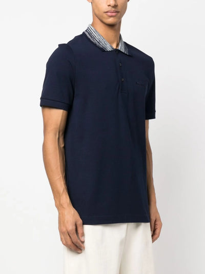 Missoni gestreept poloshirt met kraag in marineblauw