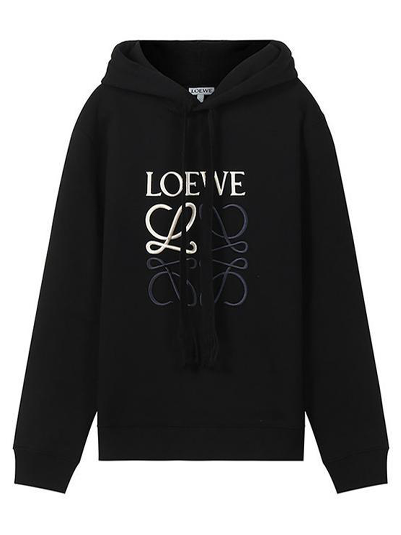 Loewe Anagram geborduurd logo hoodie in zwart