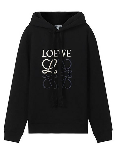 Loewe Anagram geborduurd logo hoodie in zwart