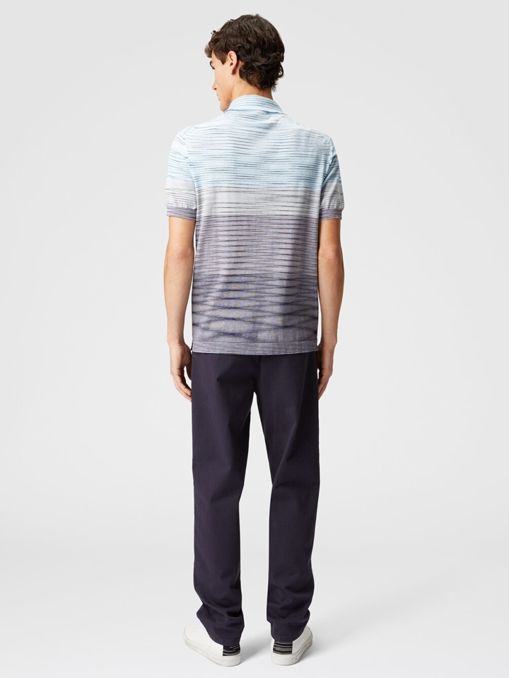 Missoni Slub Pattern Polo in lichtblauw en paars