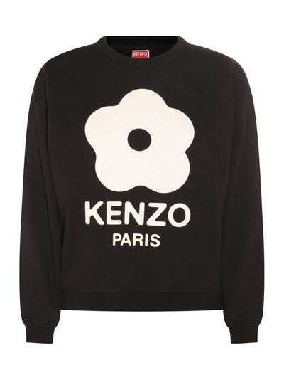 Kenzo White Boke Flower Printed Sweatshirt in Black