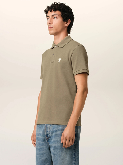 AMI Paris 'Ami De Coeur' poloshirt in groen