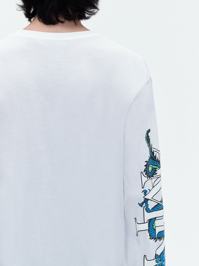 Amiri CNY Dragon Printed Long Sleeve T-Shirt in White