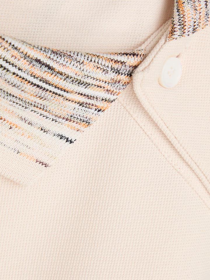 Missoni gestreept poloshirt met kraag in beige