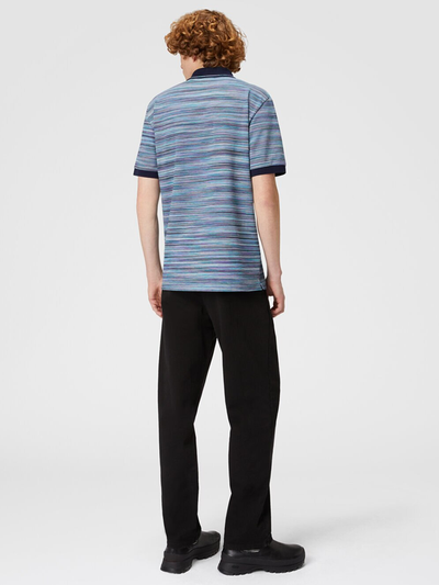 Missoni gestreept slub poloshirt in blauwpaars