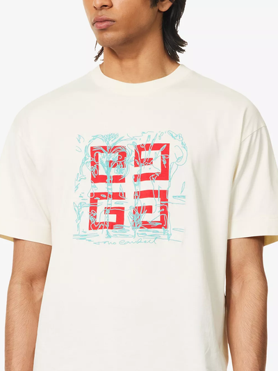 Givenchy geborduurd 4G-logoprint T-shirt in gebroken wit