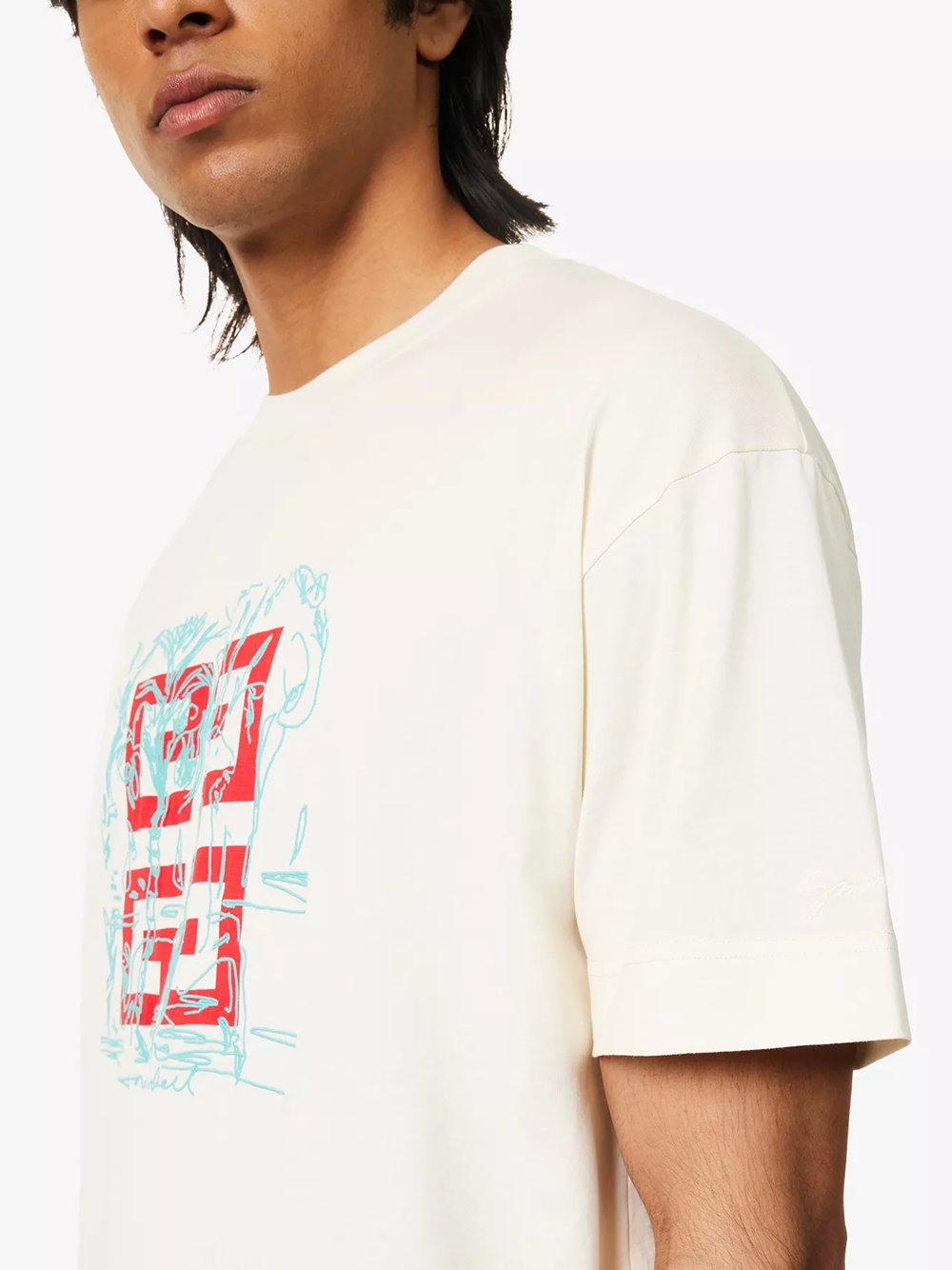 Givenchy geborduurd 4G-logoprint T-shirt in gebroken wit