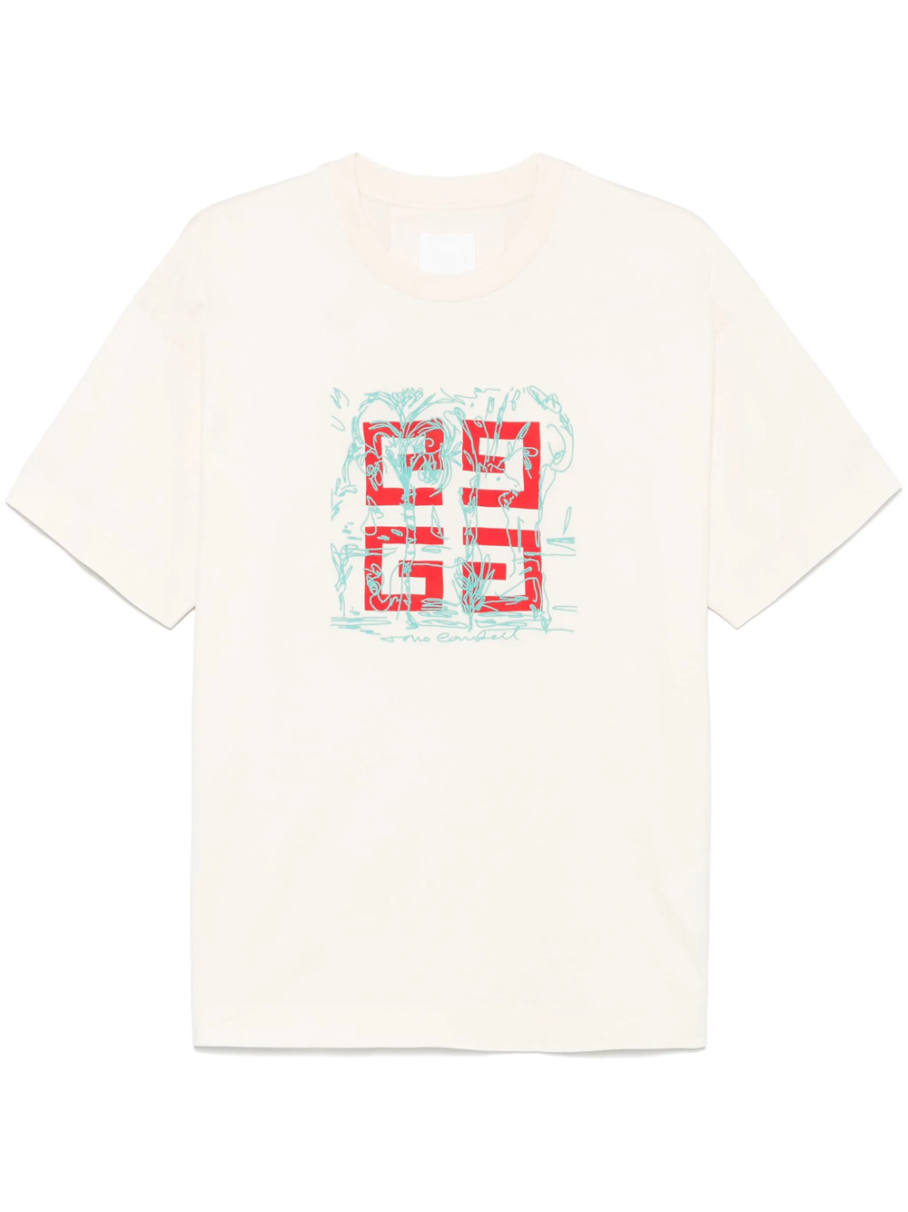 Givenchy geborduurd 4G-logoprint T-shirt in gebroken wit