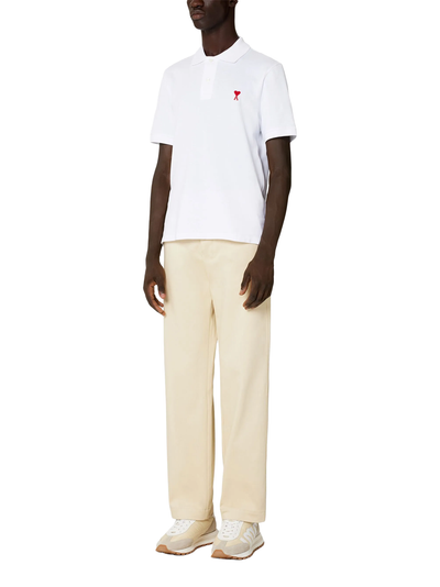 AMI Paris 'Ami De Coeur' poloshirt in wit