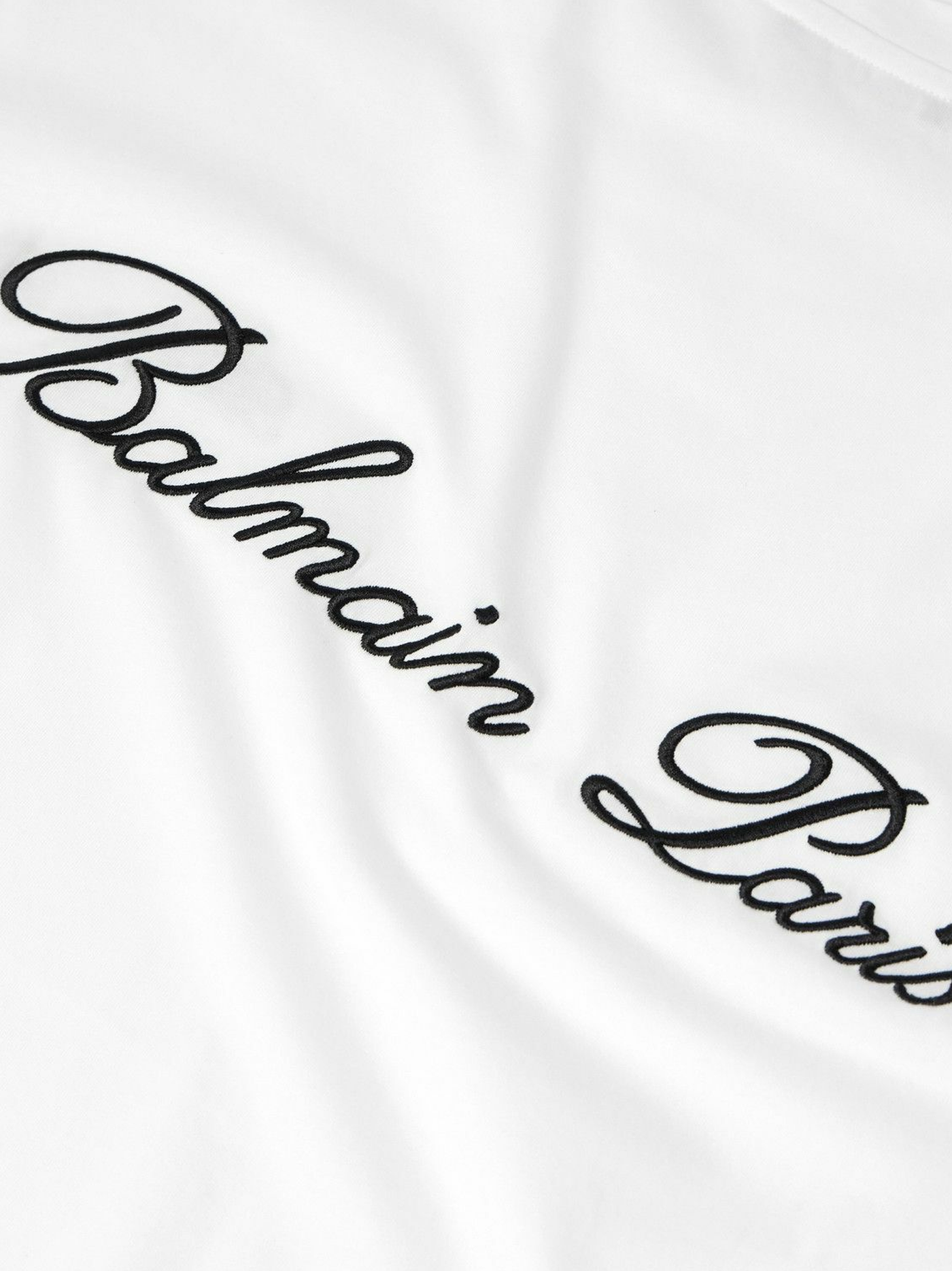 Balmain-logo geborduurd losvallend T-shirt in wit