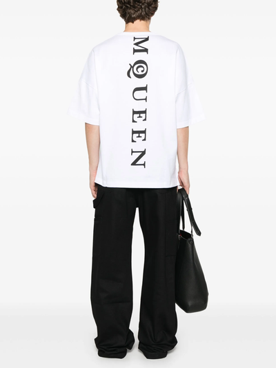 Alexander McQueen verticaal ruglogo oversized T-shirt in wit