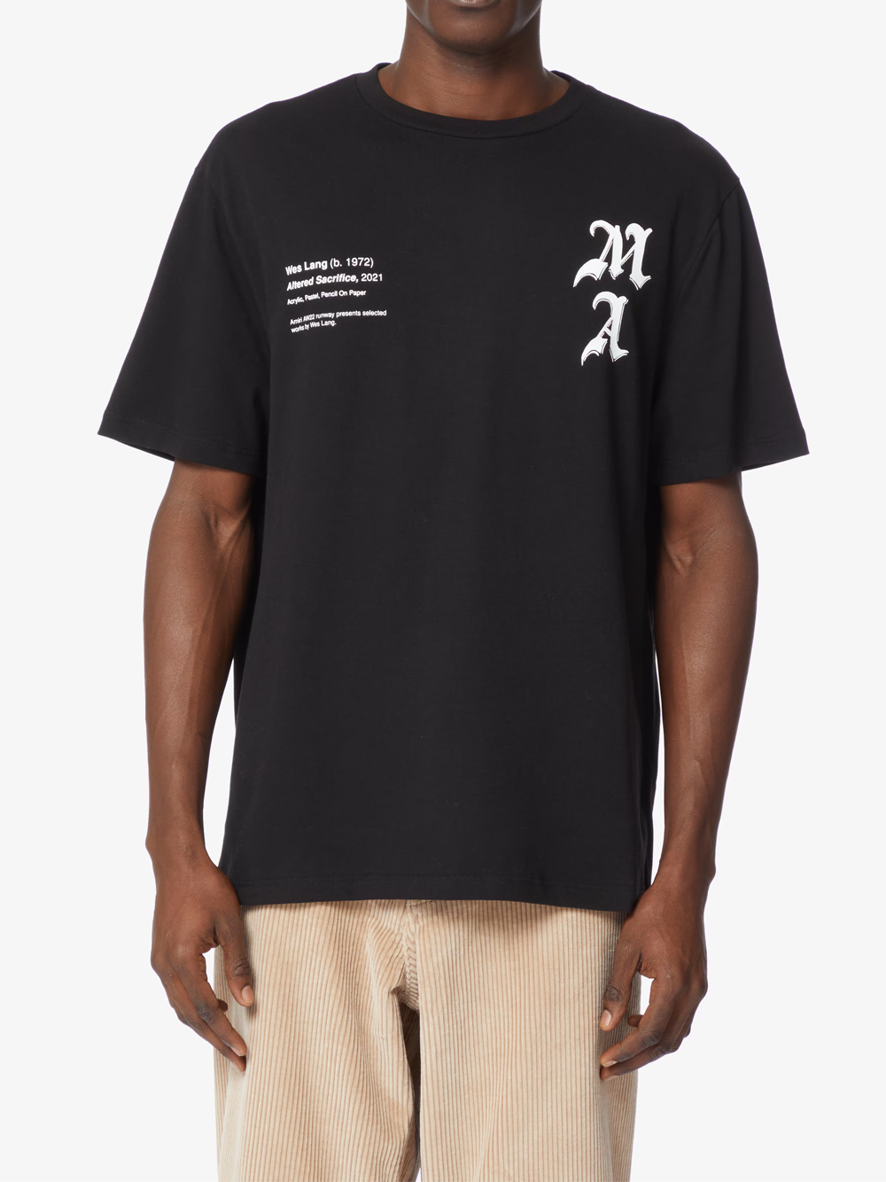 Amiri Wes Lang Checker Skull T-shirt in zwart