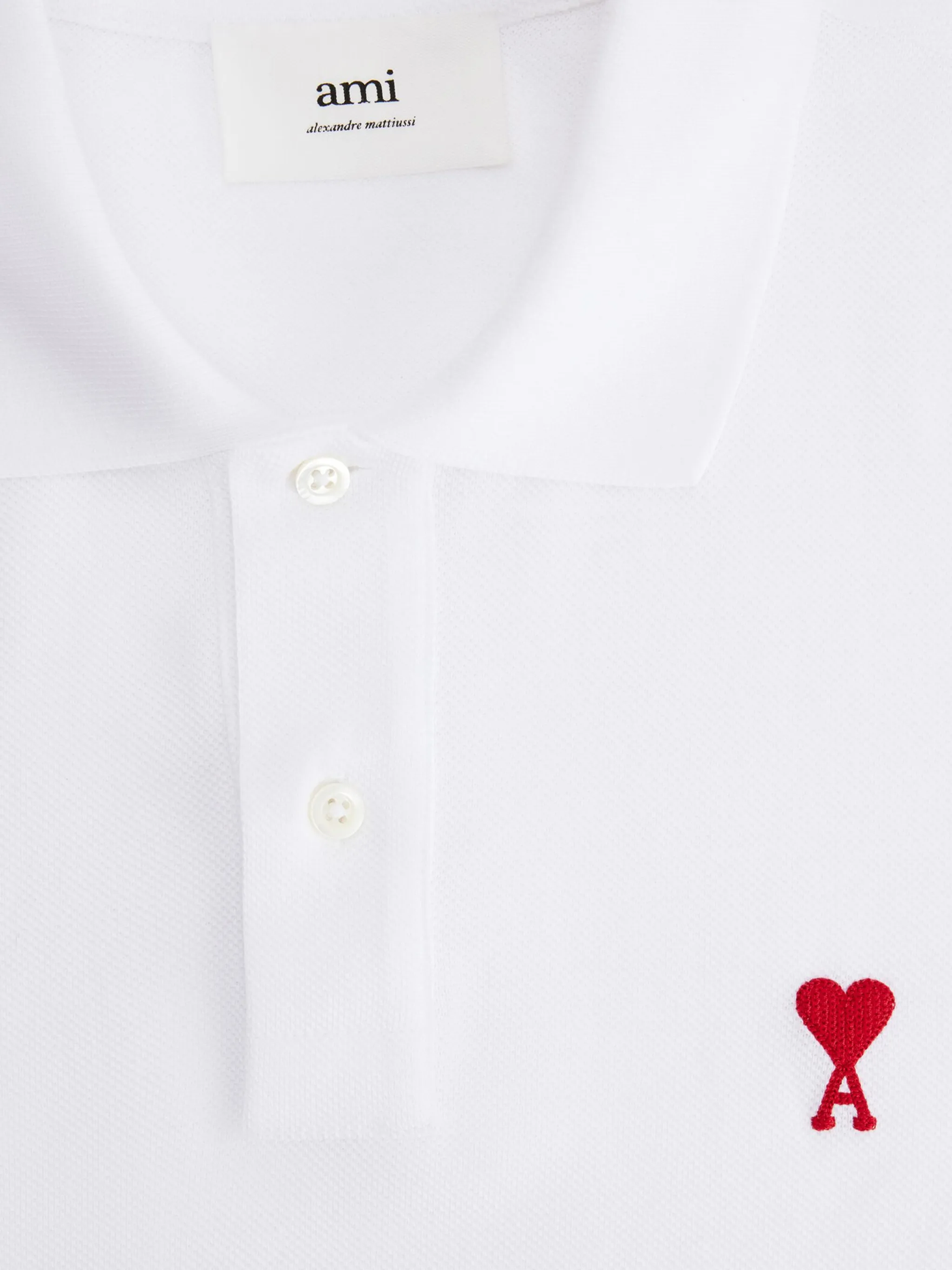 AMI Paris 'Ami De Coeur' poloshirt in wit