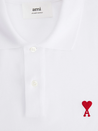 AMI Paris 'Ami De Coeur' poloshirt in wit